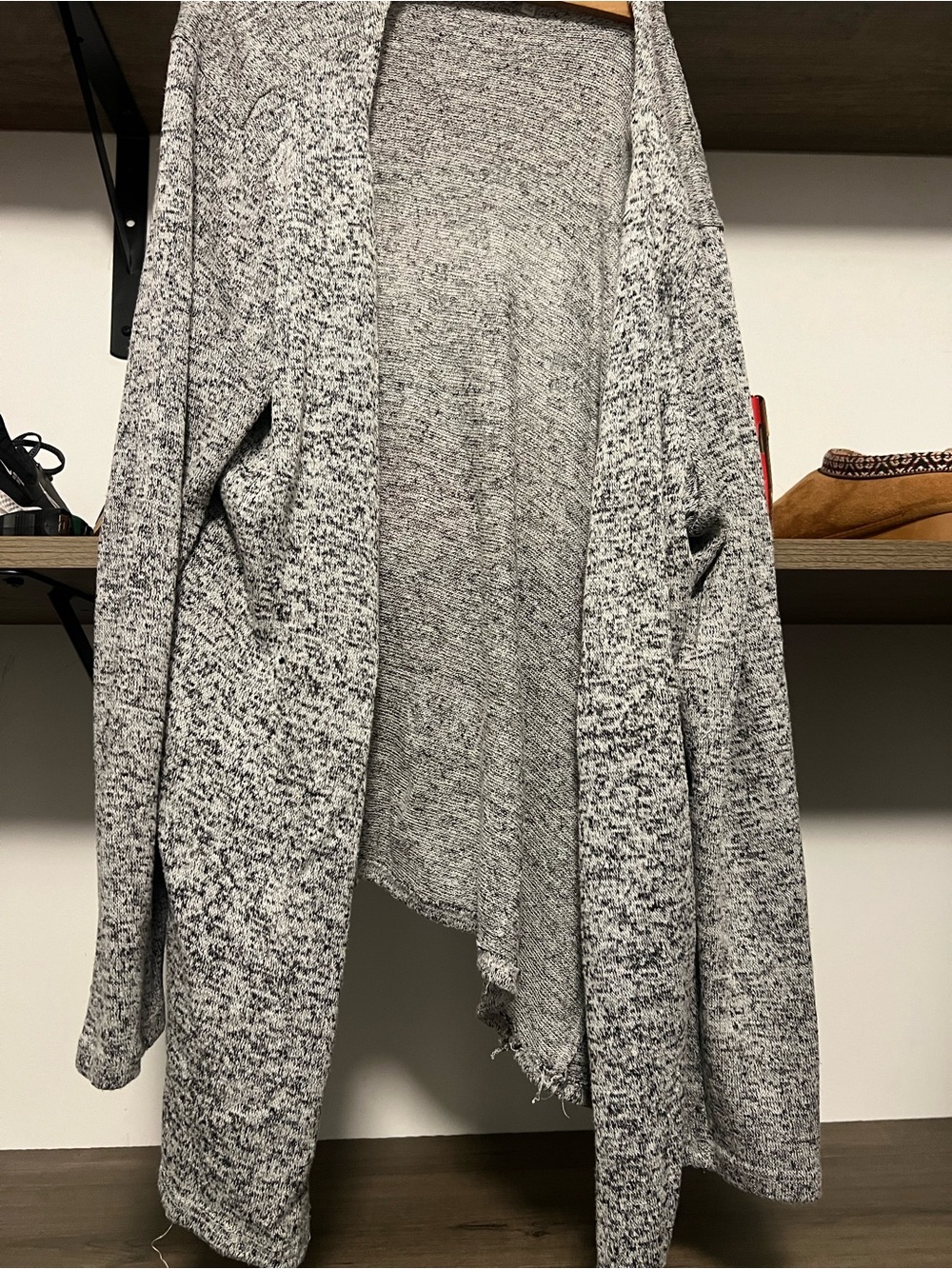Charlotte Russe Marled Gray Open-Front Cardigan